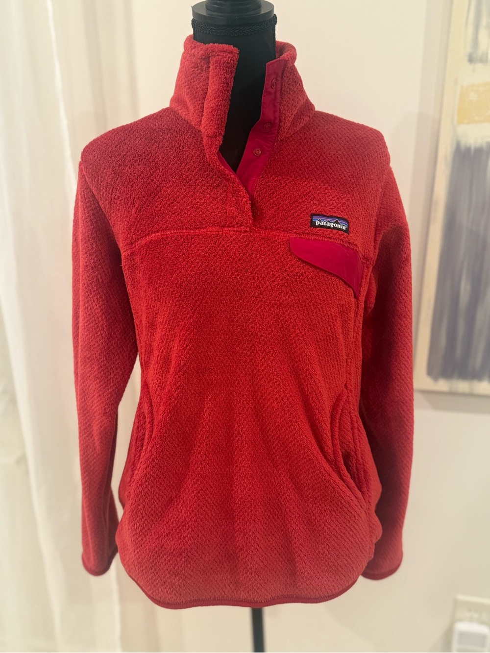 Patagonia Women’s Red Teddy Fleece Snap-Front Jacket